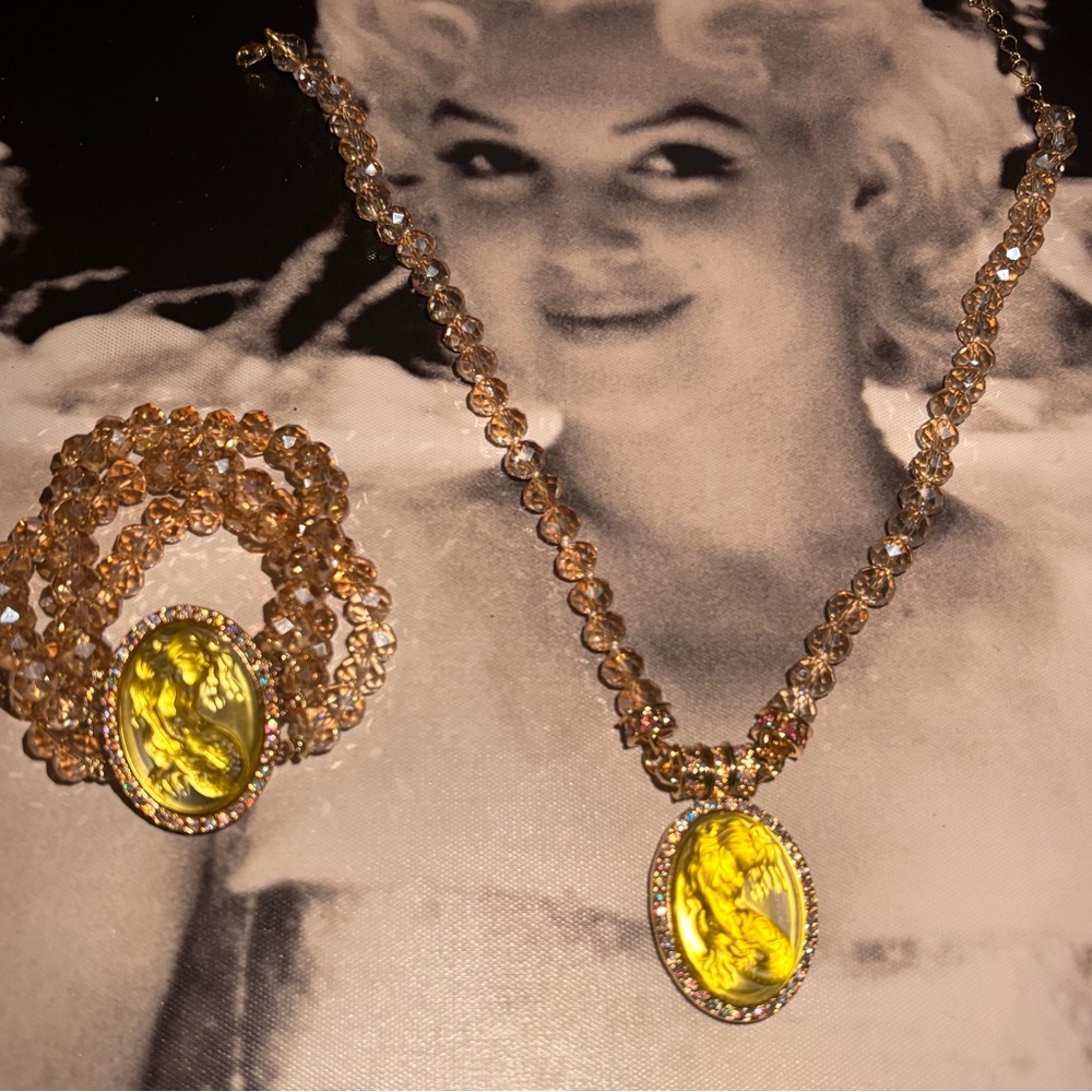 Kirk’s Folly yellow mermaid Magnetic Necklace and matching bracelet